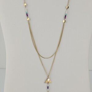 Claire's Gold Tone Boho Layered Tassel Bead Necklace